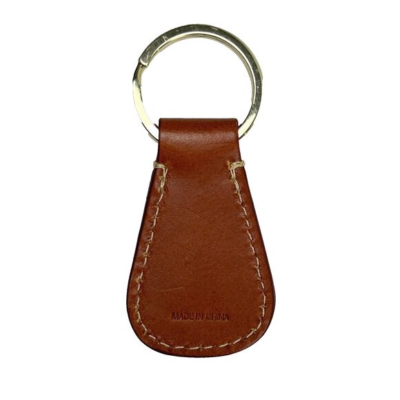 Dooney & Bourke Cognac Brown Leather Vintage Key Chain Fob Classic Logo Charm - Picture 2 of 5